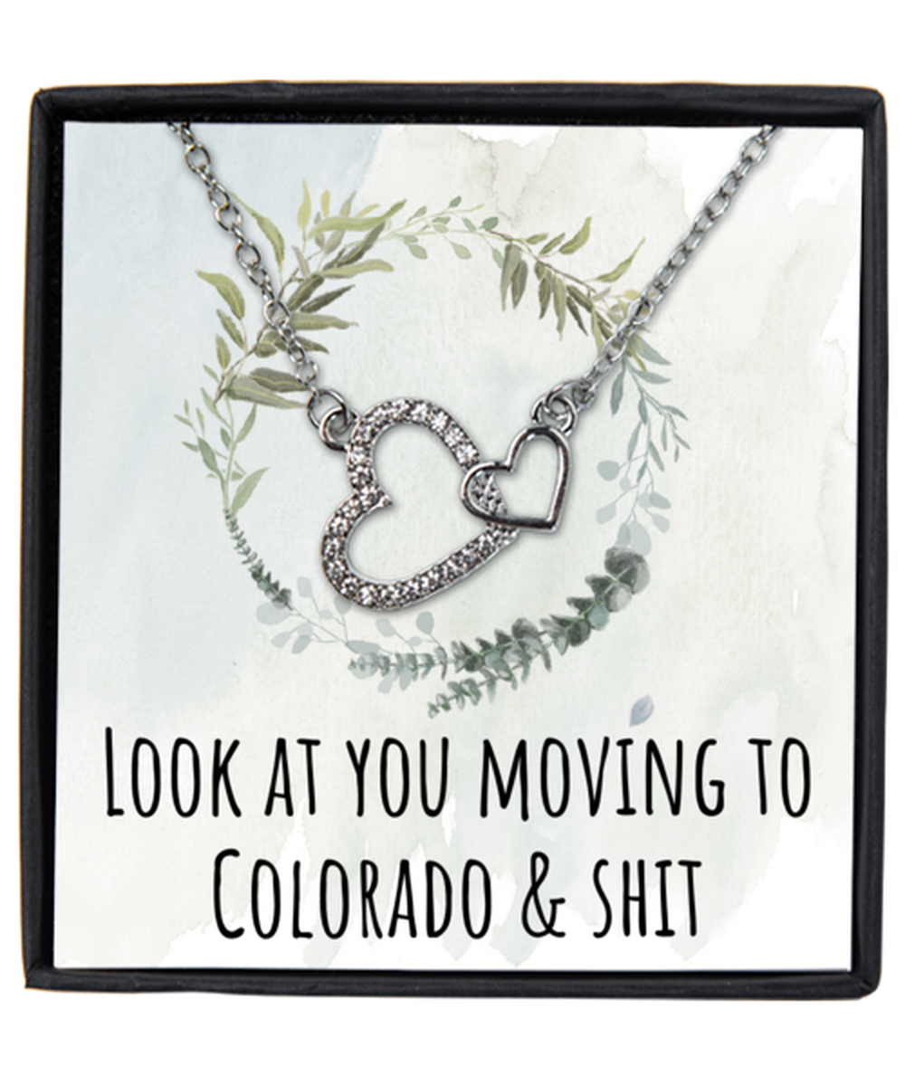 Moving to Colorado Interlocking Hearts Necklace Jewelry