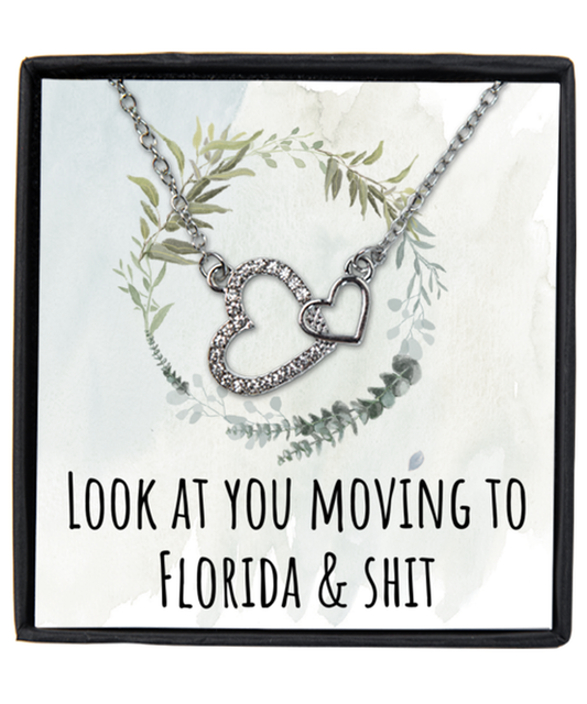 Moving to Florida Interlocking Hearts Necklace Jewelry