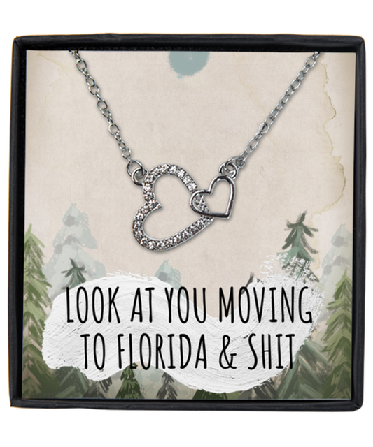 Moving to Florida Interlocking Hearts Necklace Jewelry