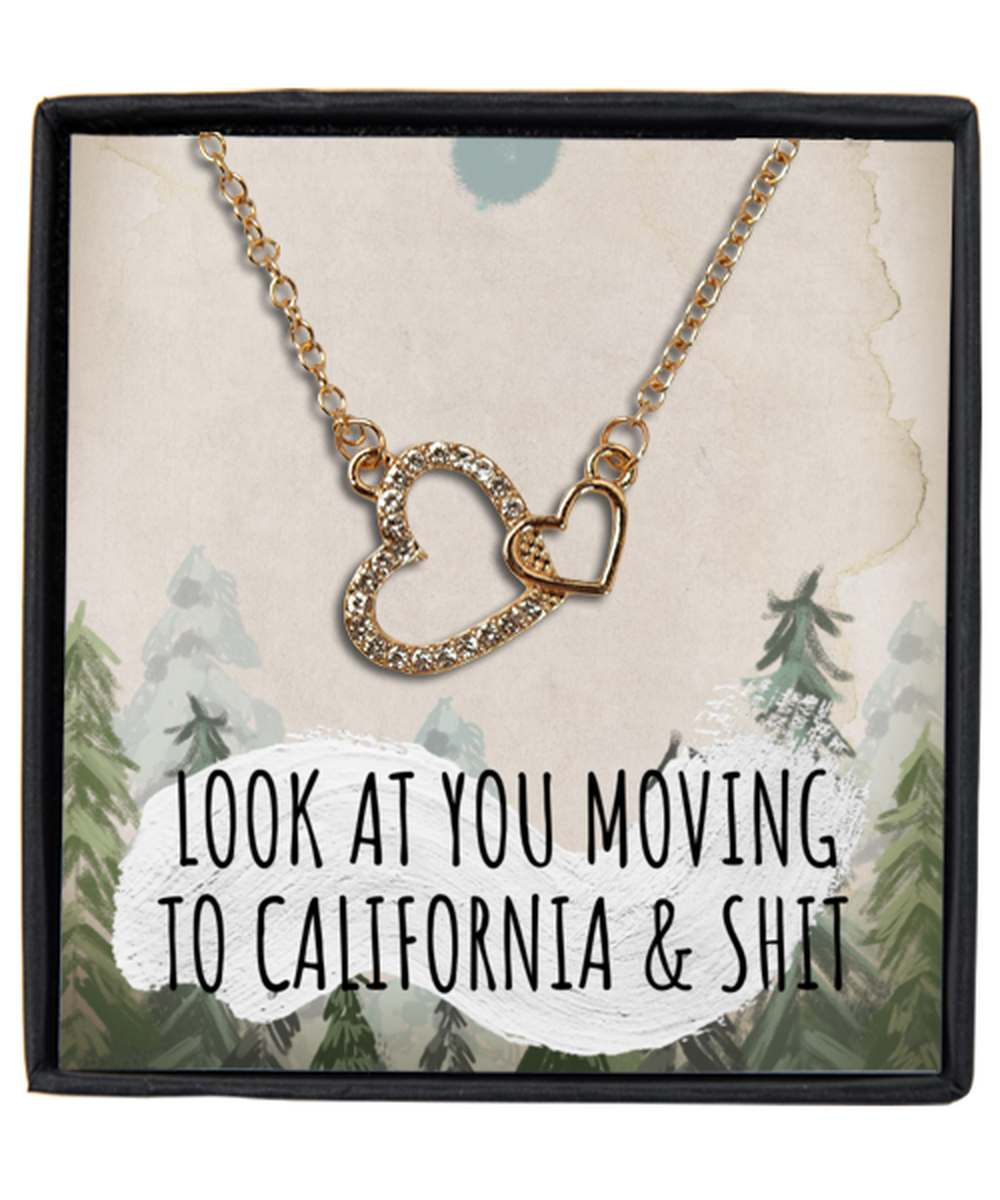 Moving to California Interlocking Hearts Necklace Jewelry