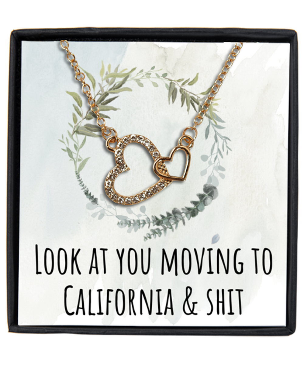 Moving to California Interlocking Hearts Necklace Jewelry