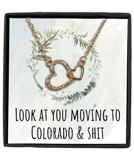 Moving to Colorado Interlocking Hearts Necklace Jewelry