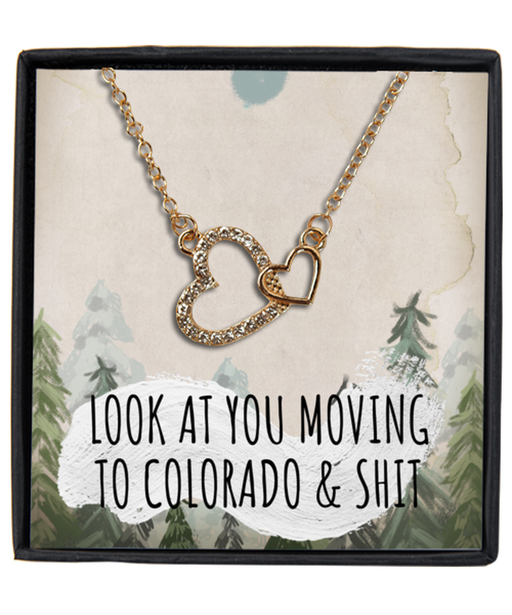 Moving to Colorado Interlocking Hearts Necklace Jewelry