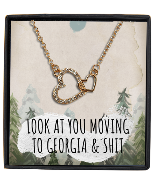 Moving to Georgia Interlocking Hearts Necklace Jewelry