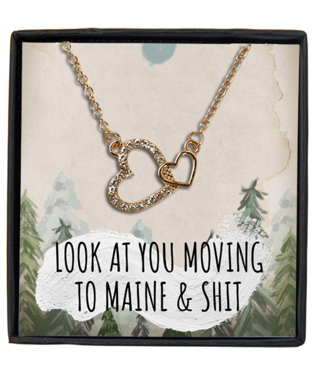 Moving to Maine Interlocking Hearts Necklace Jewelry