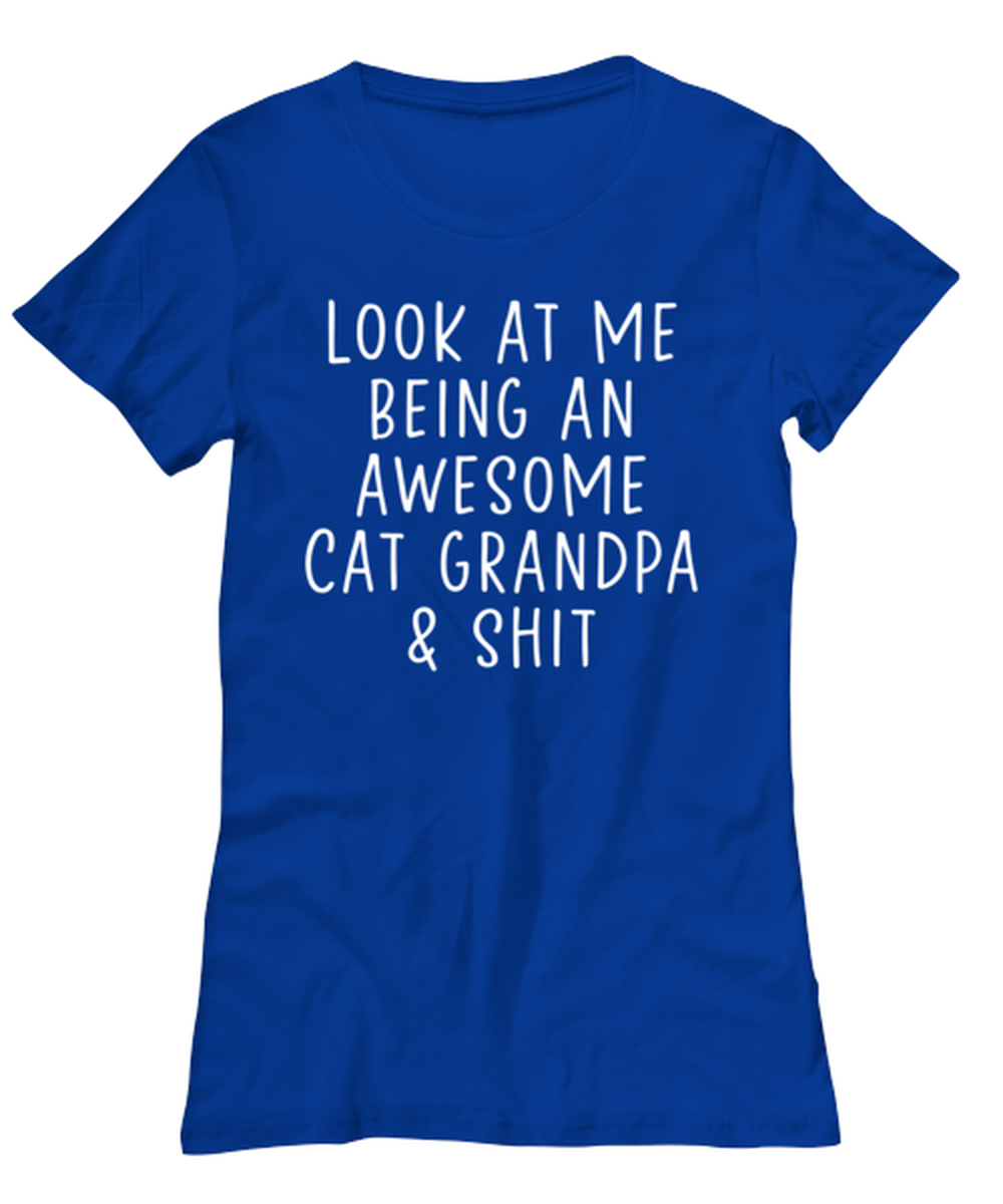 Cat Grandpa Women's Tee Shirt Tshirt