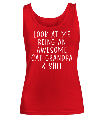 Cat Grandpa Women's Tank Top Shirt