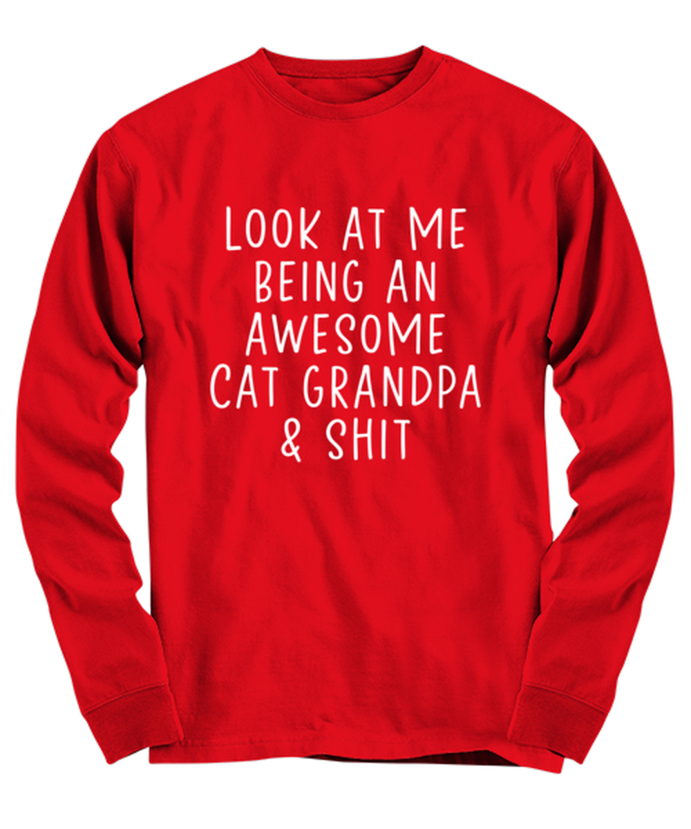 Cat Grandpa Long Sleeve Tee Shirt Longsleeve Tshirt