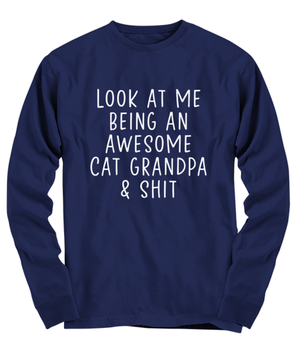 Cat Grandpa Long Sleeve Tee Shirt Longsleeve Tshirt