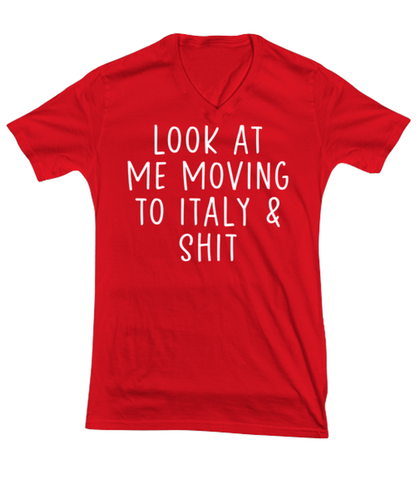 Moving to Italy V Neck Tee Shirt Vneck Tshirt