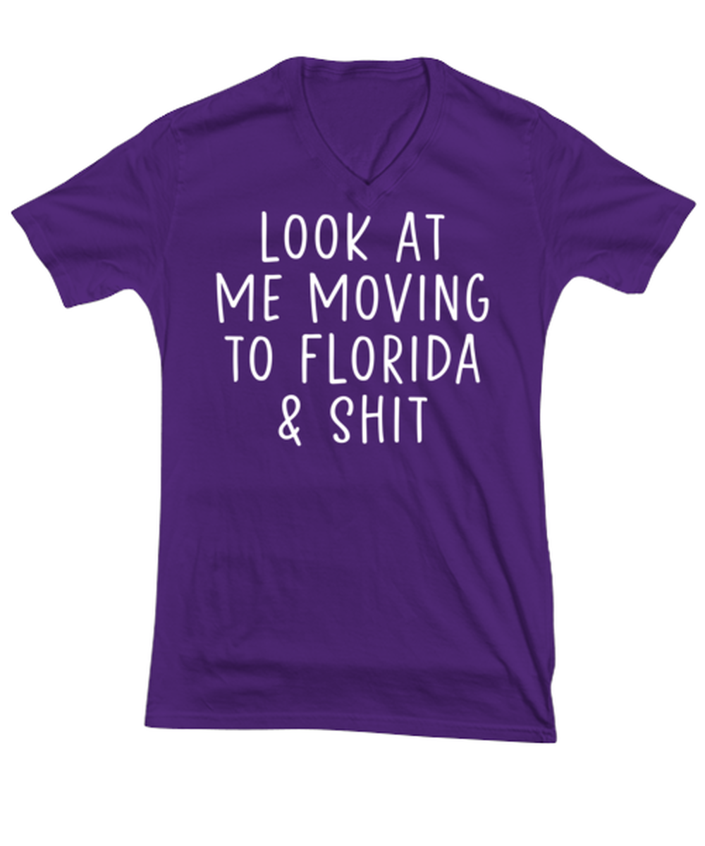 Moving to Florida V Neck Tee Shirt Vneck Tshirt