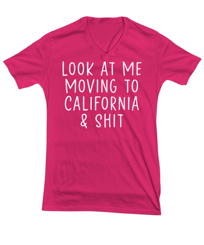 Moving to California V Neck Tee Shirt Vneck Tshirt