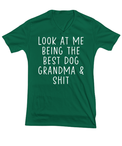 Dog Grandma V Neck Tee Shirt Vneck Tshirt