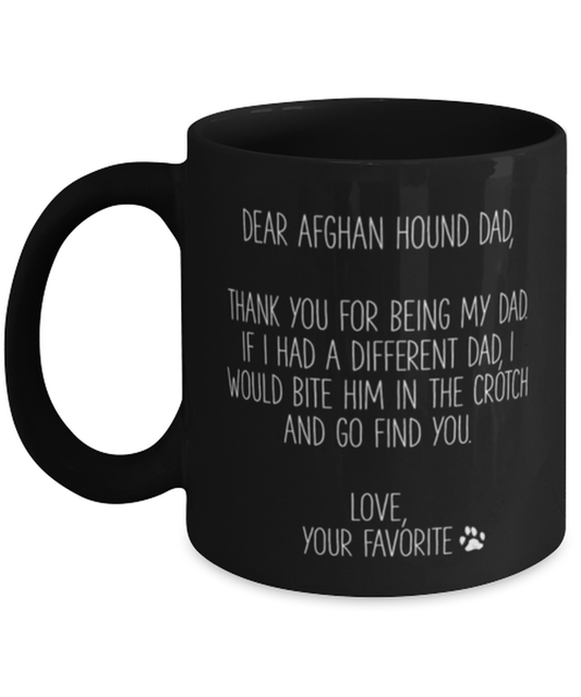 Afghan Hound Dad Black Coffee Mug Nice Appreciation Thank You Cup