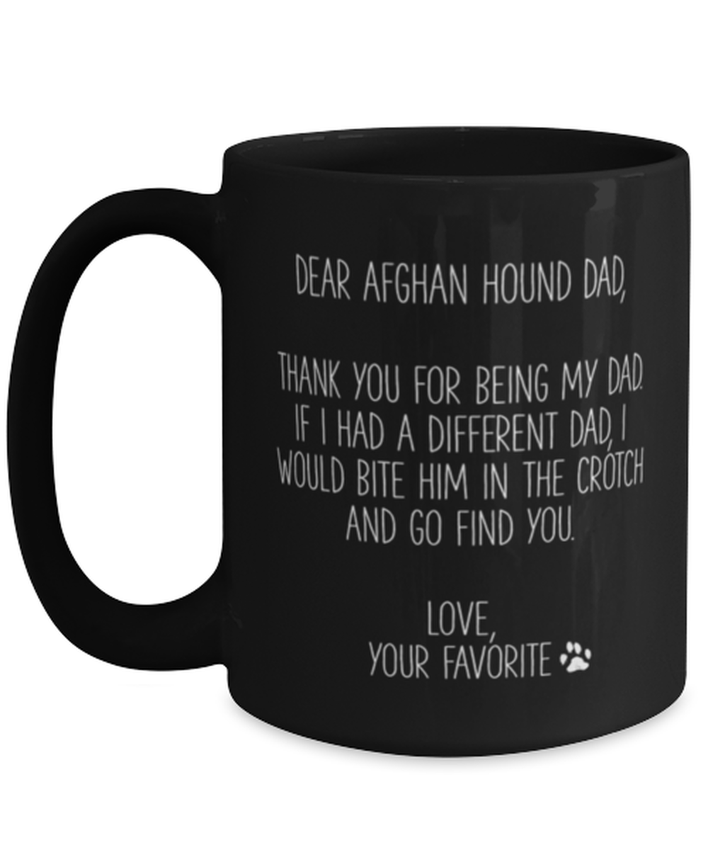 Afghan Hound Dad Black Coffee Mug Nice Appreciation Thank You Cup