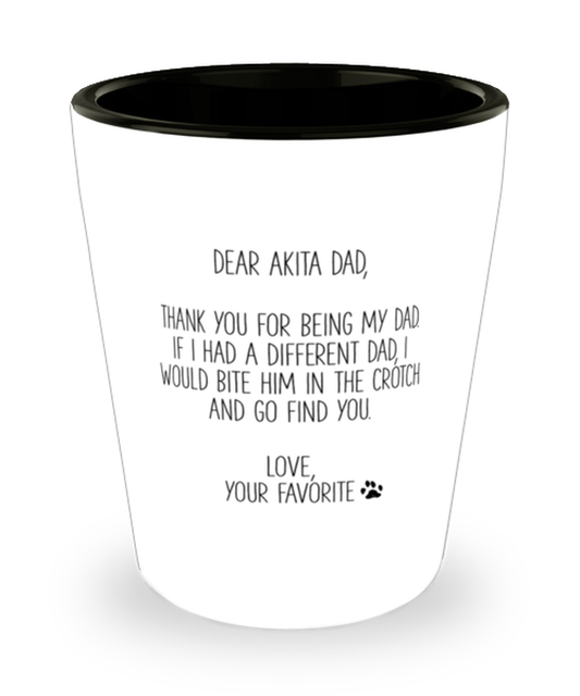 Akita Dad Shot Glass Nice Appreciation Thank You Shotglass