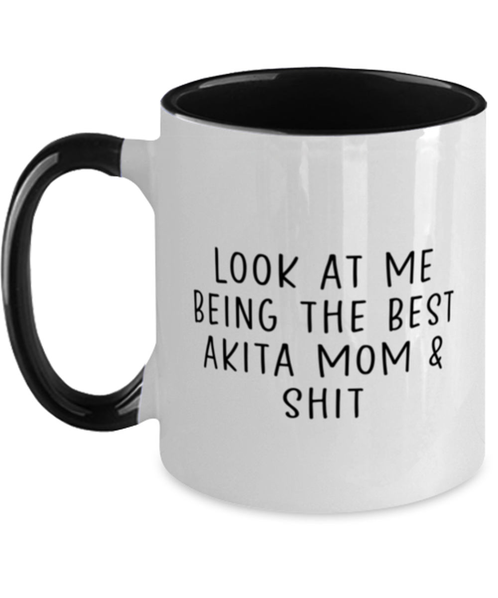 Akita Mom Coffee Mug Nice Appreciation Thank You Two Tone Cup