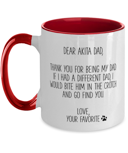 Akita Dad Coffee Mug Nice Appreciation Thank You Two Tone Cup