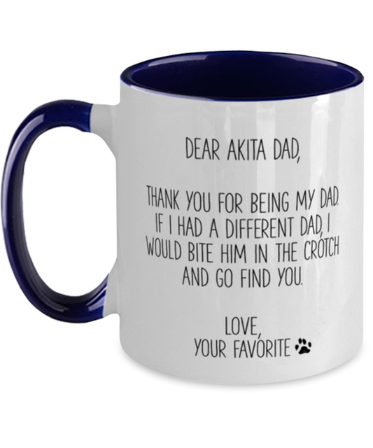 Akita Dad Coffee Mug Nice Appreciation Thank You Two Tone Cup