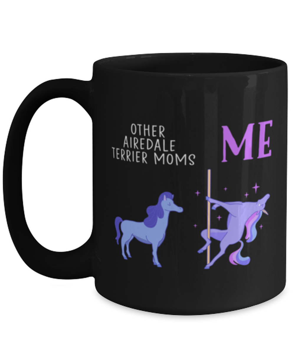 Airedale Terrier Mom  Black Coffee Mug Nice Appreciation Thank You Cup