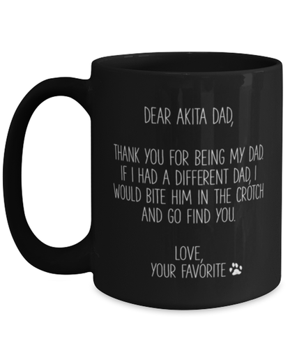 Akita Dad Black Coffee Mug Nice Appreciation Thank You Cup