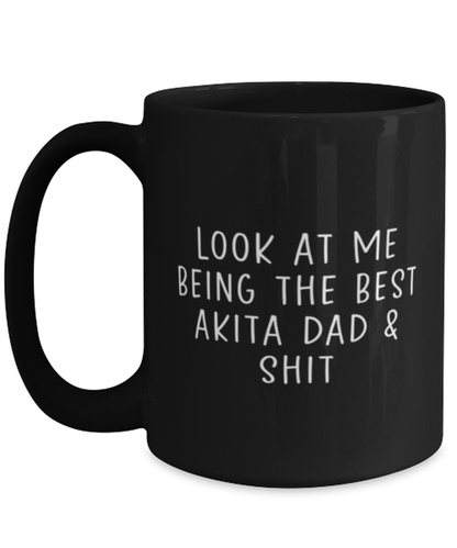 Akita Dad Black Coffee Mug Nice Appreciation Thank You Cup