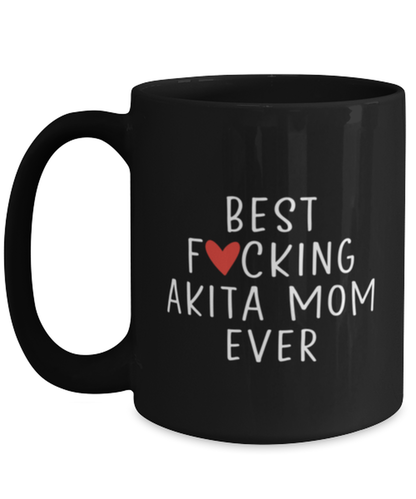 Akita Mom Black Coffee Mug Nice Appreciation Thank You Cup