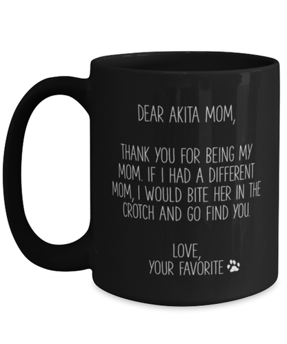 Akita Mom Black Coffee Mug Nice Appreciation Thank You Cup