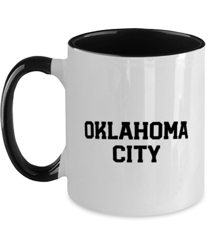 Oklahoma City Moving Away Two Tone Coffee Mug Black Handle Unique Cup