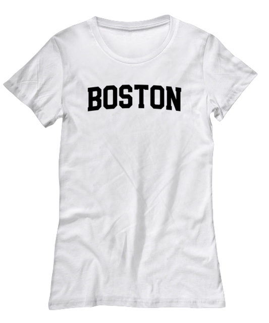 Boston Massachusetts Moving Away Womens T Shirt Unique Tshirt Cool Woman Tee