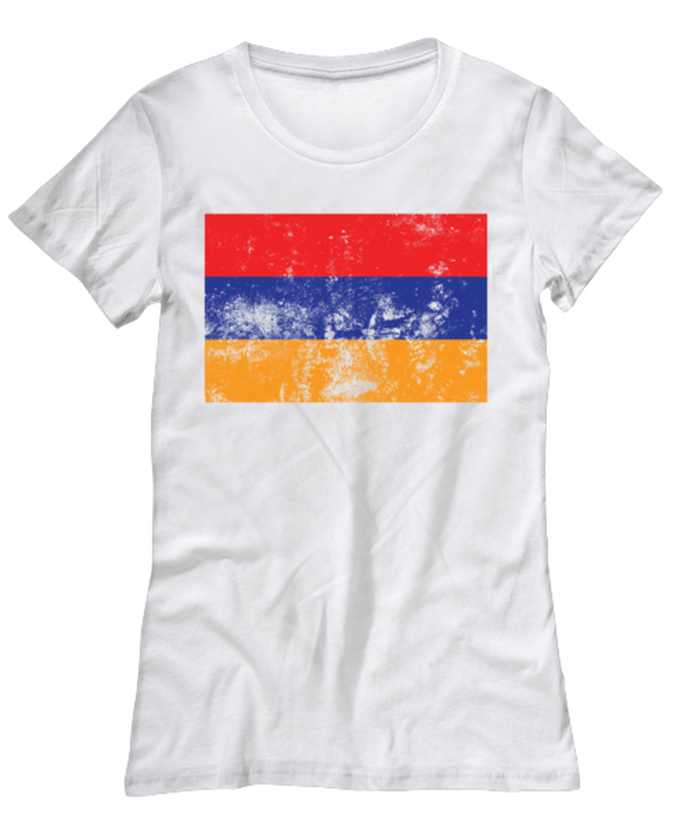 Retro Vintage Style Armenia Armenian Flag Pride Womens T Shirt Unique Tshirt Cool Woman Tee