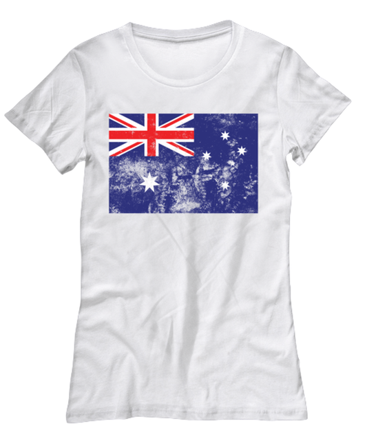 Retro Vintage Style Australia Australian Flag Pride Womens T Shirt Unique Tshirt Cool Woman Tee