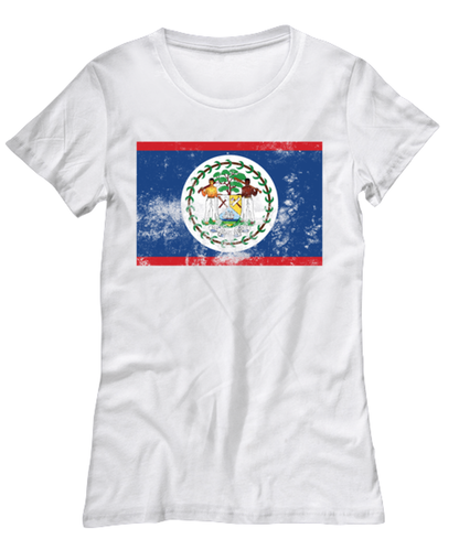 Retro Vintage Style Belize Belizean Flag Pride Womens T Shirt Unique Tshirt Cool Woman Tee