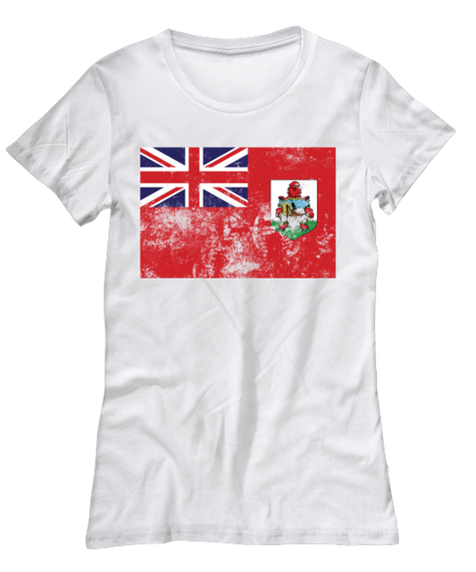 Retro Vintage Style Bermuda Bermudian Flag Pride Womens T Shirt Unique Tshirt Cool Woman Tee