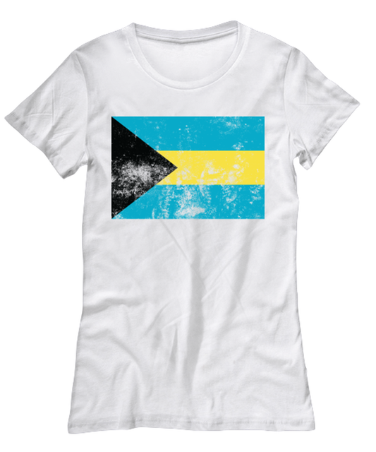 Retro Vintage Style The Bahamas Bahamian Flag Pride Womens T Shirt Unique Tshirt Cool Woman Tee