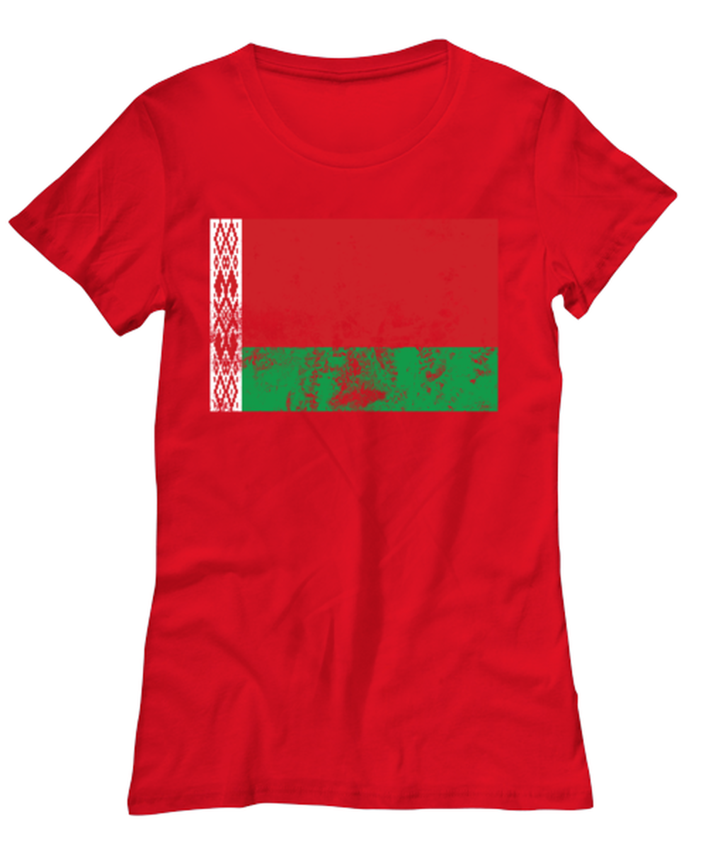 Retro Vintage Style Belarus Belarusian Flag Pride Womens T Shirt Unique Tshirt Cool Woman Tee