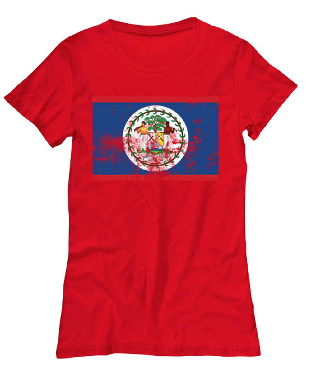 Retro Vintage Style Belize Belizean Flag Pride Womens T Shirt Unique Tshirt Cool Woman Tee