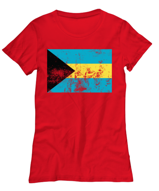 Retro Vintage Style The Bahamas Bahamian Flag Pride Womens T Shirt Unique Tshirt Cool Woman Tee