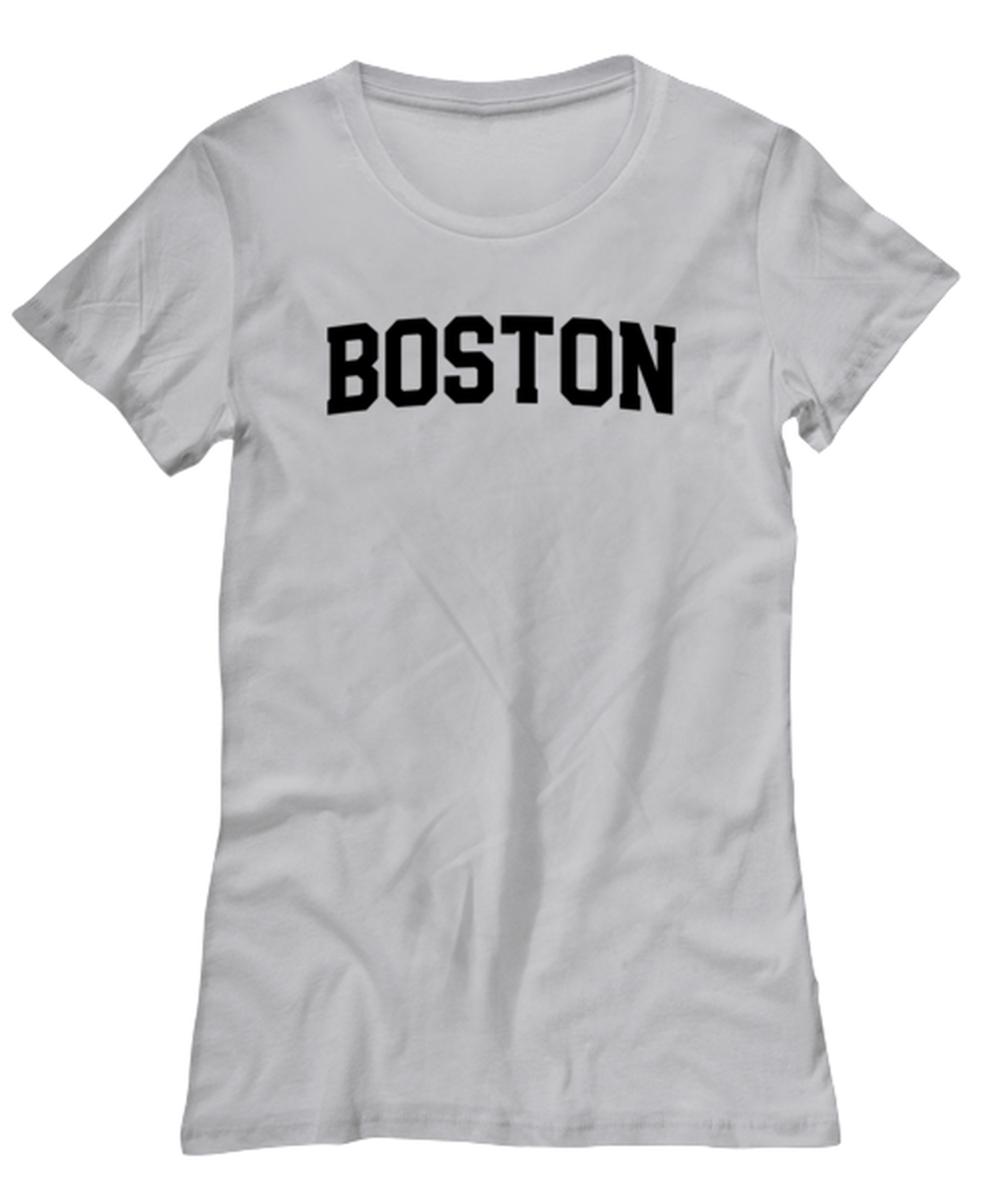 Boston Massachusetts Moving Away Womens T Shirt Unique Tshirt Cool Woman Tee