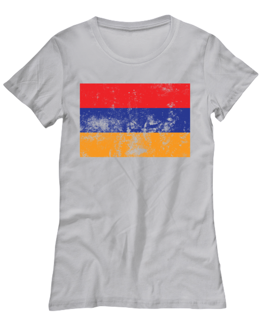 Retro Vintage Style Armenia Armenian Flag Pride Womens T Shirt Unique Tshirt Cool Woman Tee