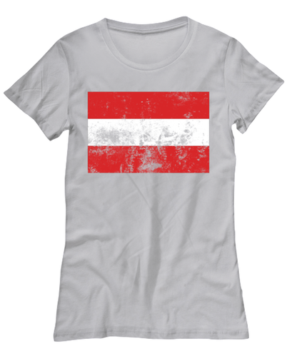 Retro Vintage Style Austria Austrian Flag Pride Womens T Shirt Unique Tshirt Cool Woman Tee