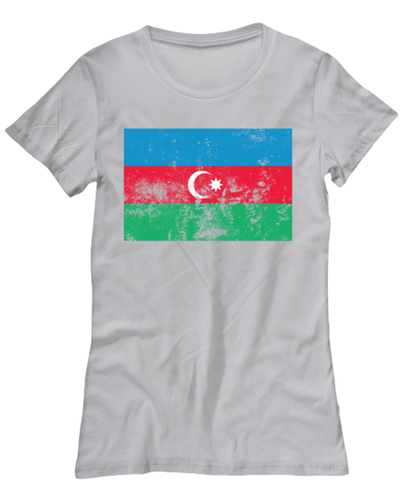 Retro Vintage Style Azerbaijan Azerbaijanis Flag Pride Womens T Shirt Unique Tshirt Cool Woman Tee