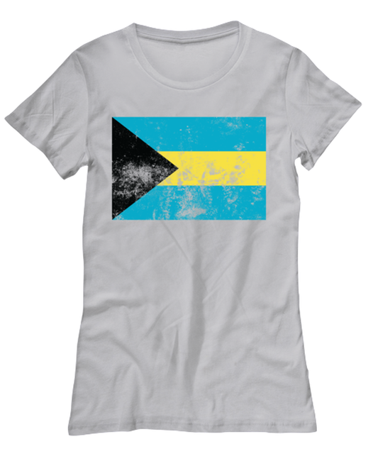 Retro Vintage Style The Bahamas Bahamian Flag Pride Womens T Shirt Unique Tshirt Cool Woman Tee