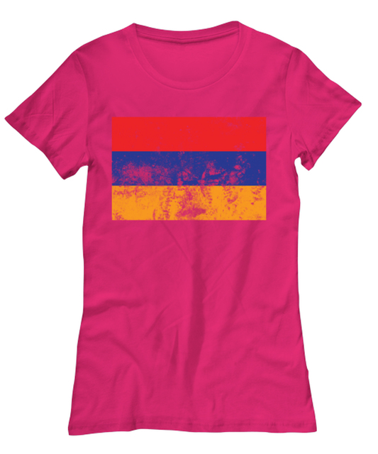 Retro Vintage Style Armenia Armenian Flag Pride Womens T Shirt Unique Tshirt Cool Woman Tee