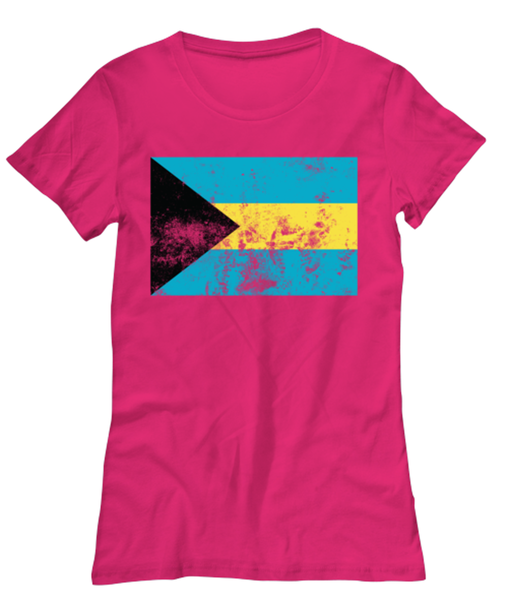 Retro Vintage Style The Bahamas Bahamian Flag Pride Womens T Shirt Unique Tshirt Cool Woman Tee