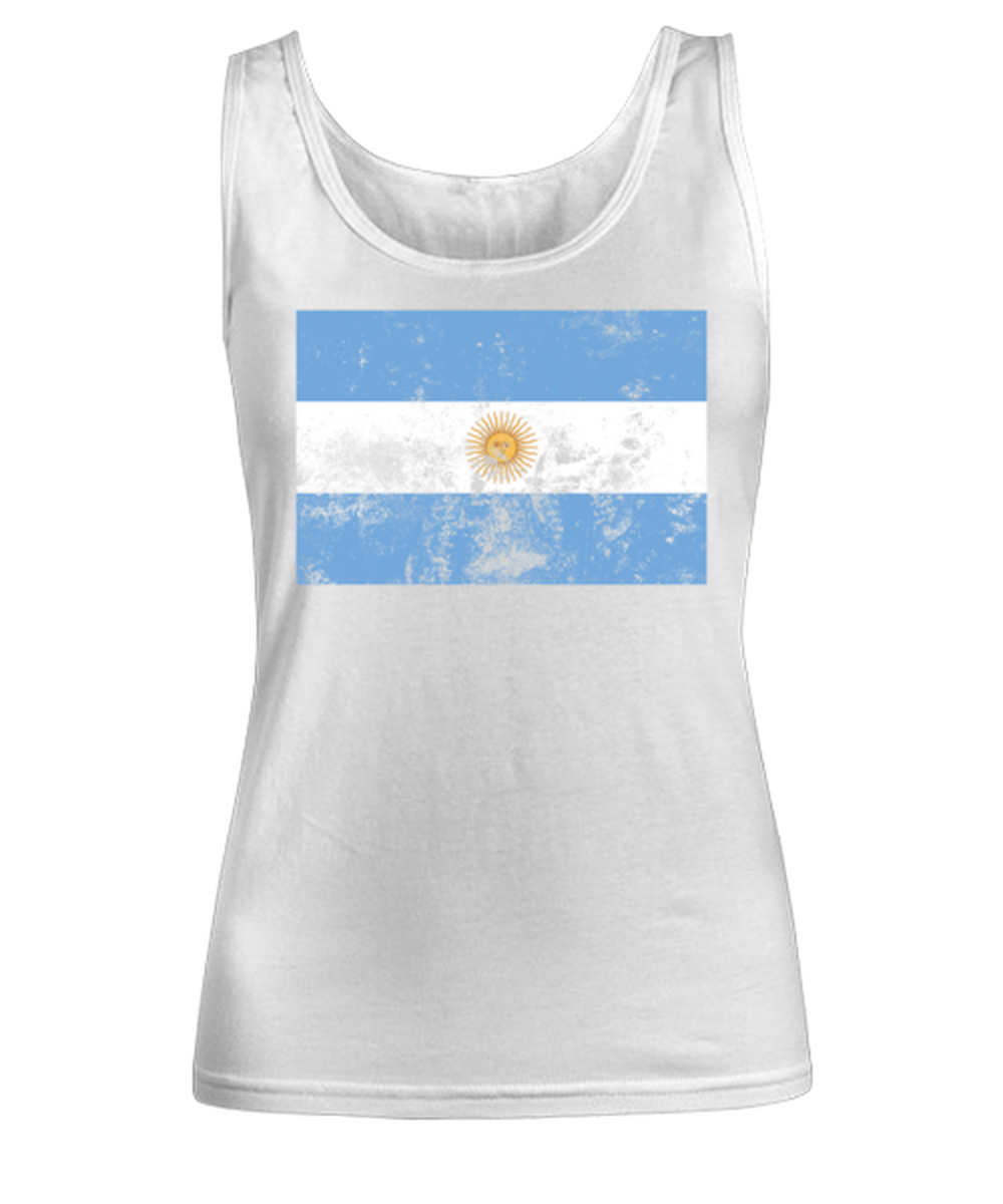 Retro Vintage Style Argentina Argentina Argentine Argentinian Flag Pride Womens Tank Top Shirt Unique Woman Tshirt