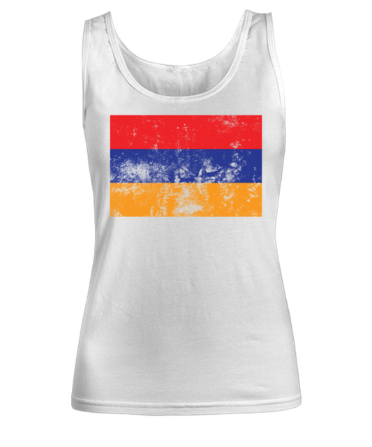 Retro Vintage Style Armenia Armenian Flag Pride Womens Tank Top Shirt Unique Woman Tshirt