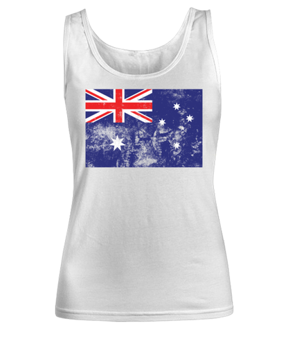 Retro Vintage Style Australia Australian Flag Pride Womens Tank Top Shirt Unique Woman Tshirt