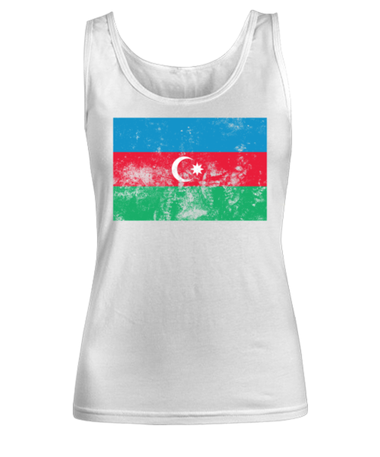 Retro Vintage Style Azerbaijan Azerbaijanis Flag Pride Womens Tank Top Shirt Unique Woman Tshirt