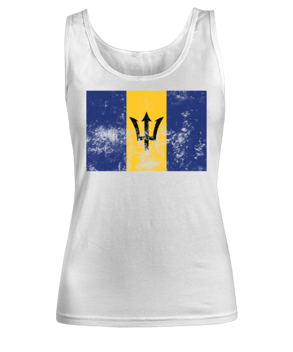 Retro Vintage Style Barbados Barbadian Flag Pride Womens Tank Top Shirt Unique Woman Tshirt